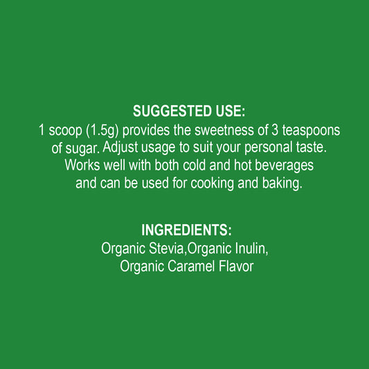 Stevia Caramel Delicioso Powder 1.58oz (45g) Zipper Pouch | Natural | Sugar Substitute | Beverages | Baking | NEW PRODUCT