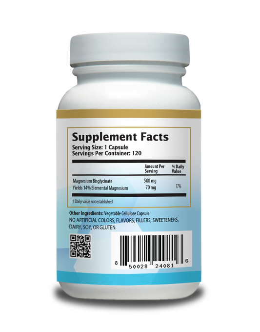 Magnesium BisGlycinate - 120 Capsules