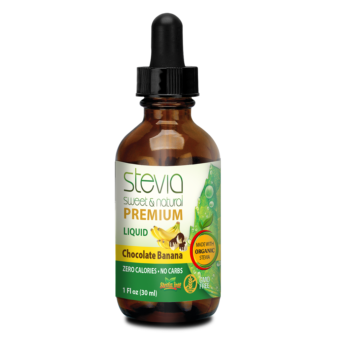 Chocolate Banana Stevia Liquid Drops - Zero Calories | Best All Natural Sugar Substitute