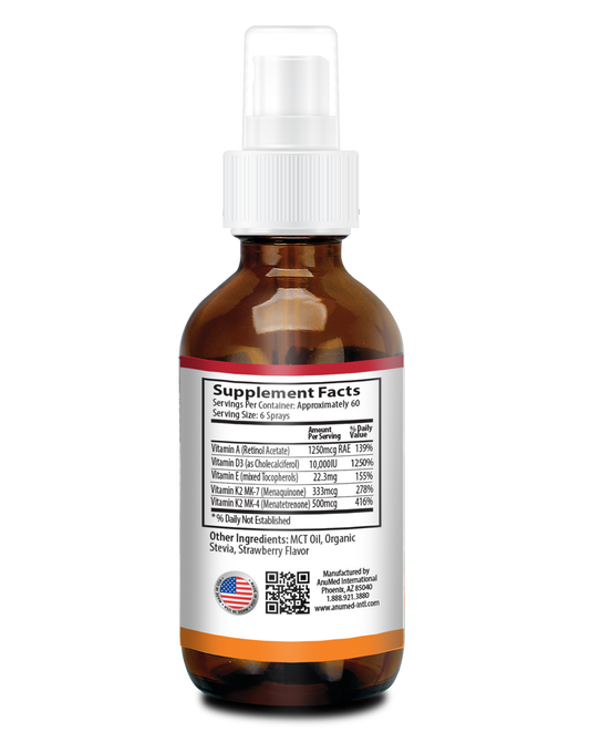 Vitamin D3+K2 10,000IU - Strawberry Flavor 2oz