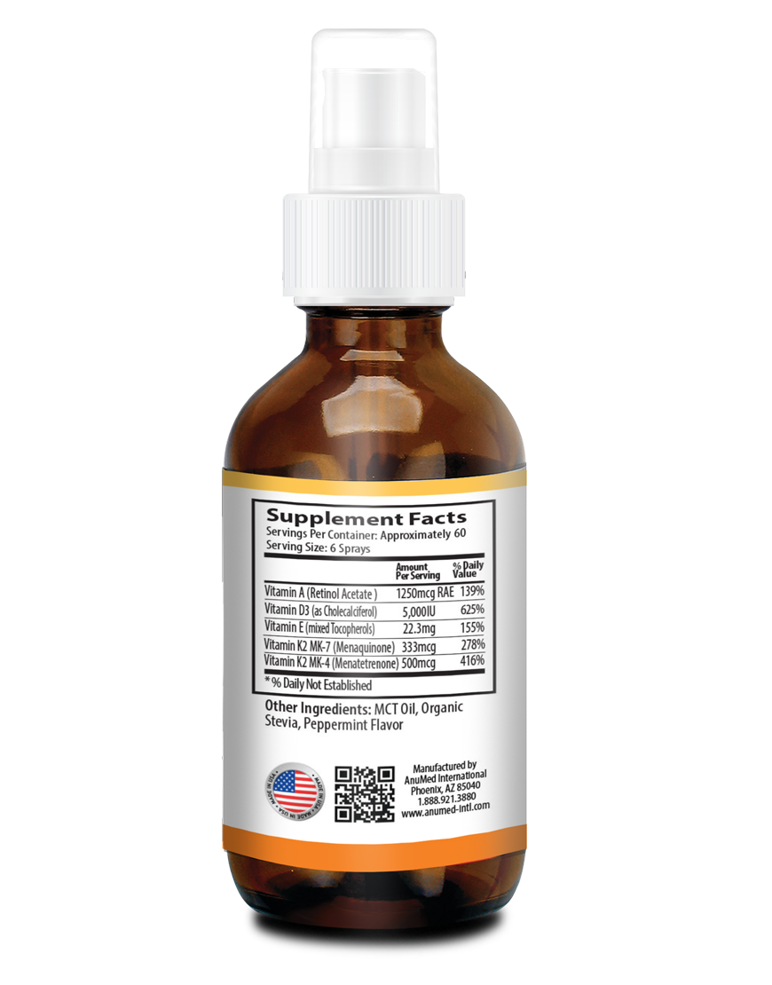 Vitamin D3+K2 5000IU Spray - Peppermint Flavor 2oz