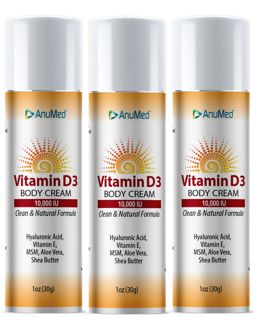 3 pack 1oz Vitamin D3 10,000 IU - NOW with Hyaluronic Acid for smoothing & hydrating