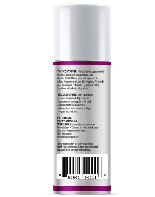 Natural Bio-identical ANU-est (Estriol) Body Cream 2.5mg New Formula with Hyaluronic Acid + Vitamin E