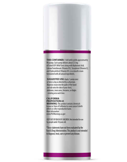 Natural Bio-identical ANU-est (Estriol) Body Cream 2.5mg New Formula with Hyaluronic Acid + Vitamin E