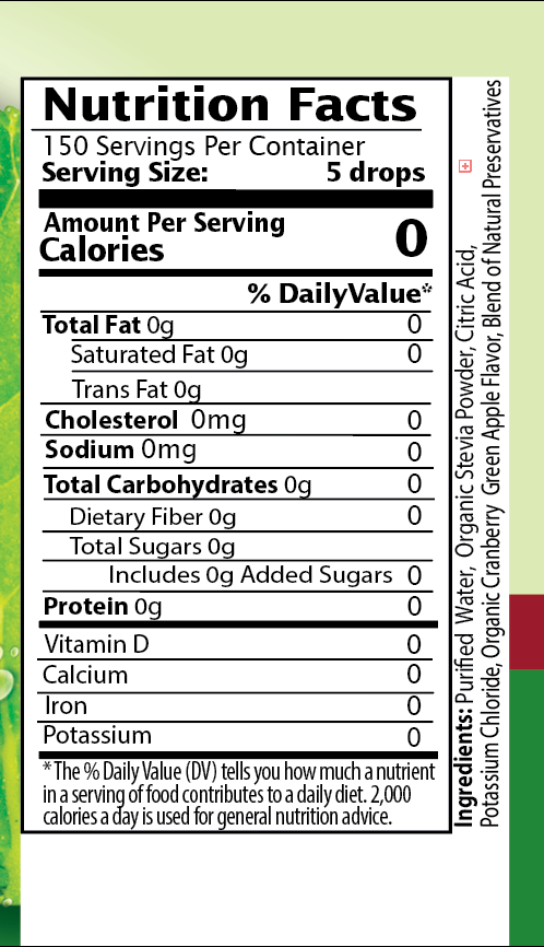 Cranberry Green Apple Stevia Liquid Drops