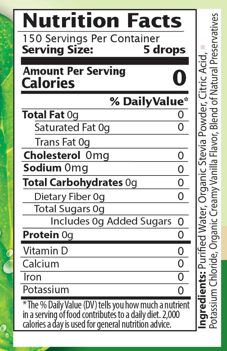 Creamy Vanilla Stevia Liquid Drops