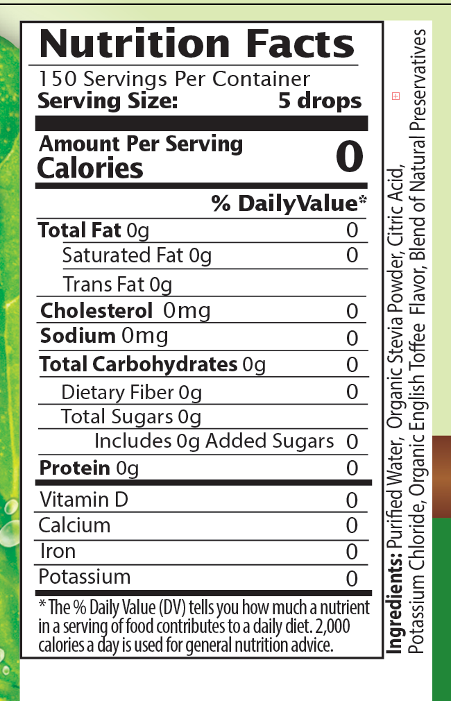 Toffee Flavor Stevia Liquid Drops