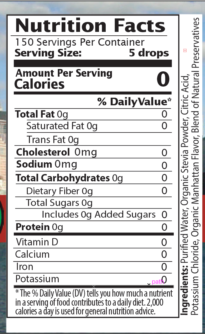 Manhattan Flavor Stevia Liquid Drops