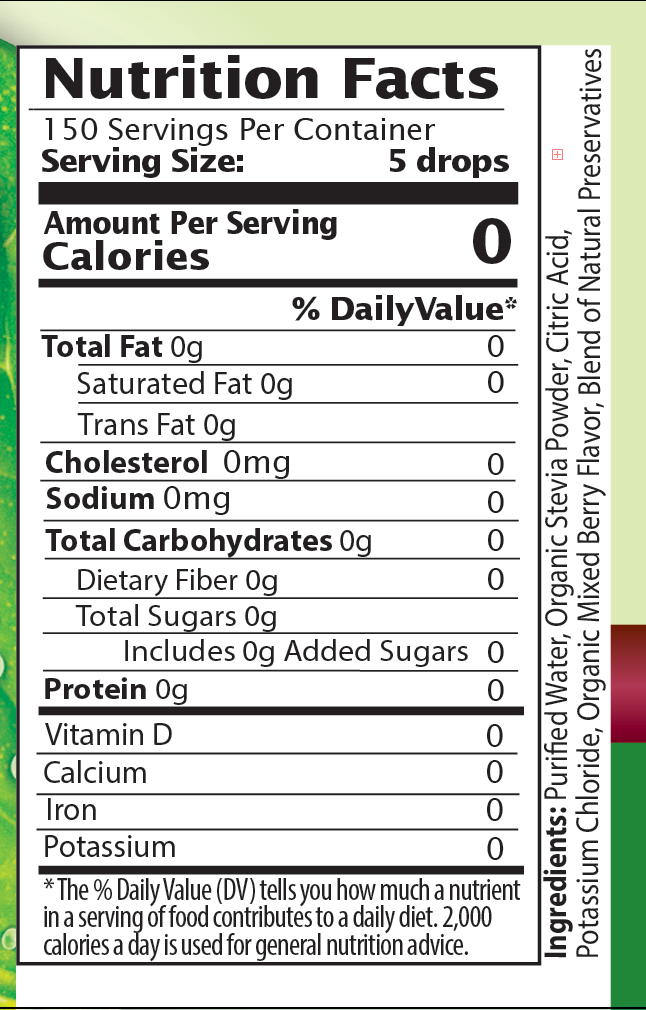 Mixed Berry Stevia Liquid Drops - Zero Calories | Best All Natural Sugar Substitute