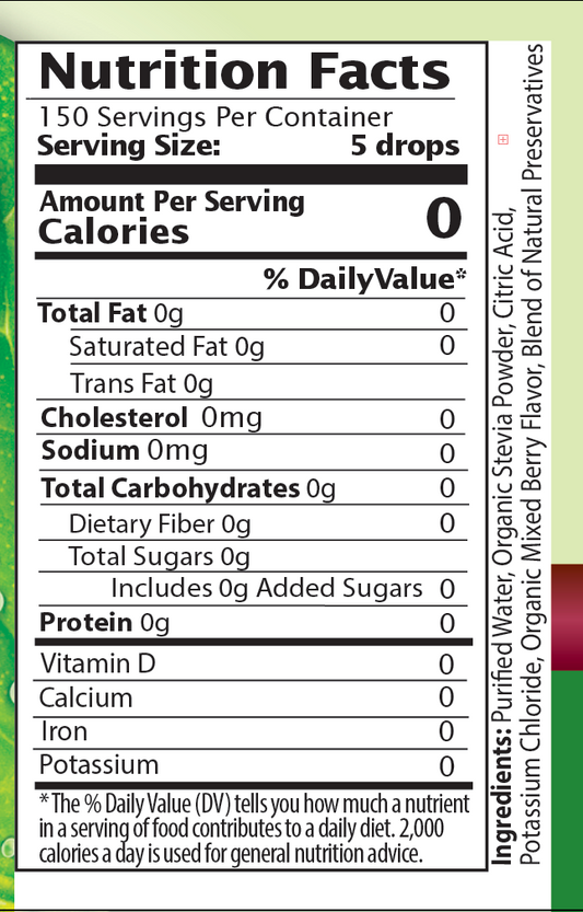 Mixed Berry Stevia Liquid Drops - Zero Calories | Best All Natural Sugar Substitute