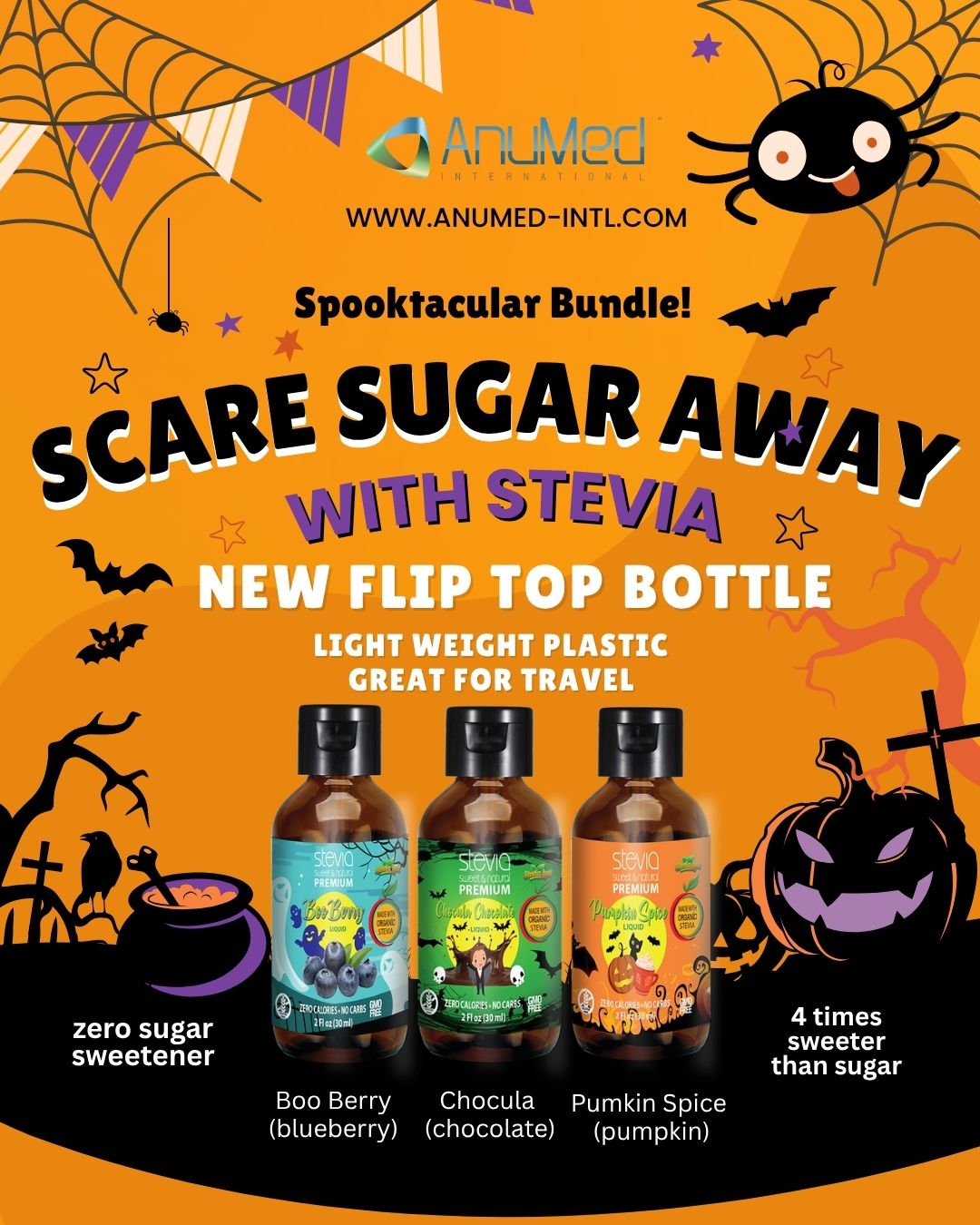 Spooktacular Premium Stevia Bundle - 2oz New Flip Top Bottles