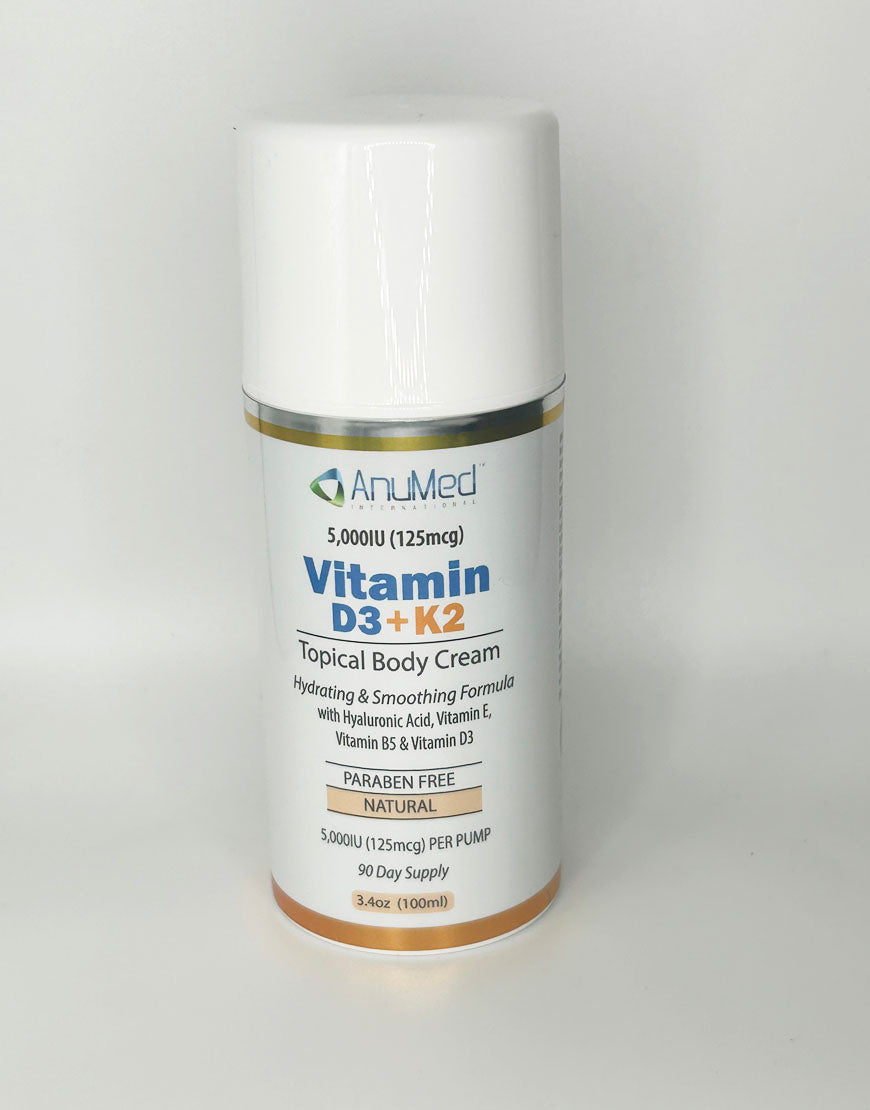 Vitamin D3+K2 5000 IU (125mcg) Cream New Formula with Hyaluronic Acid (New)