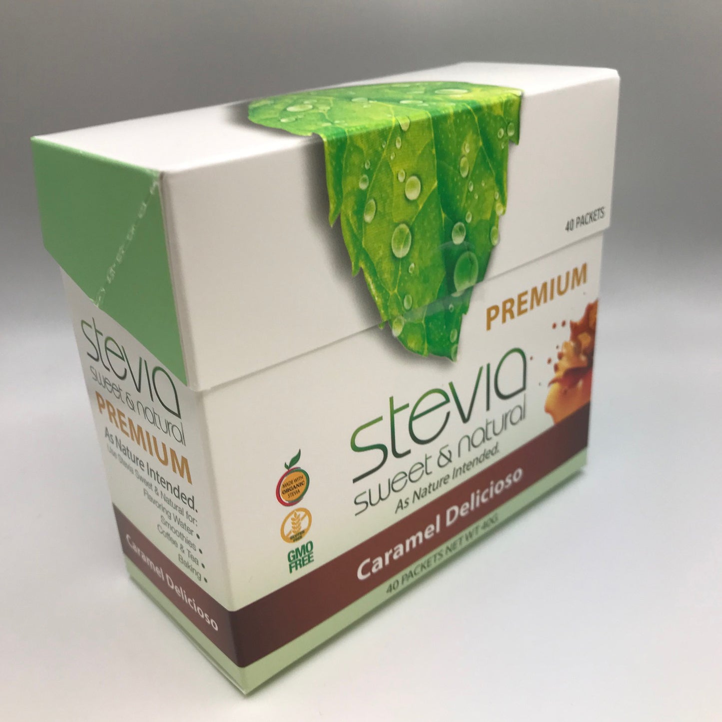 CARAMEL PREMIUM QUALITY STEVIA POWDER - 40 PACKETS
