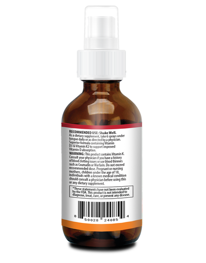 Vitamin D3+K2 10,000IU - Strawberry Flavor 2oz