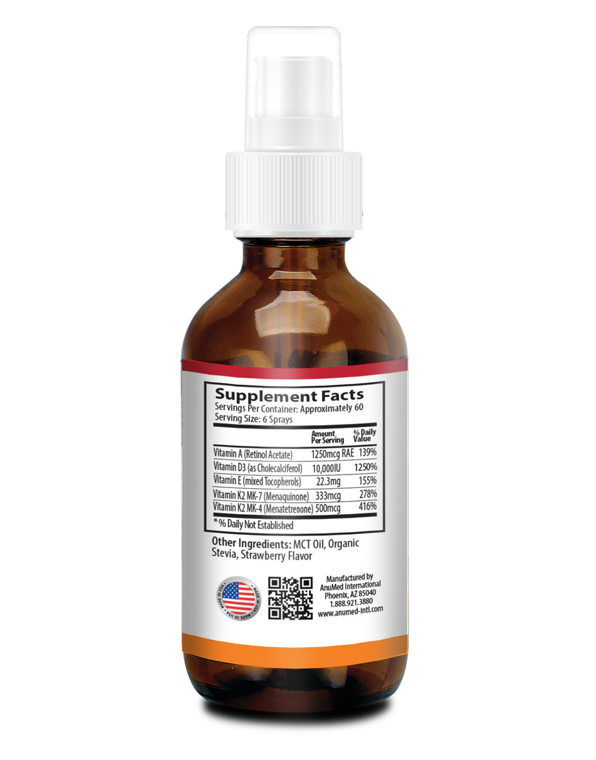 Vitamin D3+K2 10,000IU - Strawberry Flavor 2oz