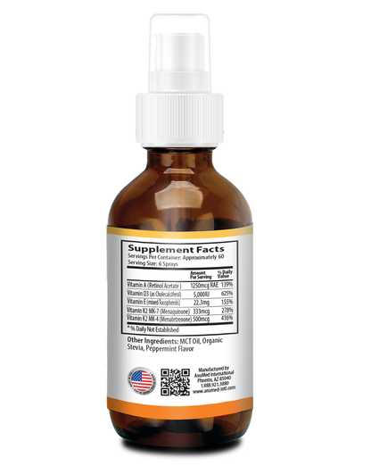 Vitamin D3+K2 5000IU Spray - Peppermint Flavor 2oz