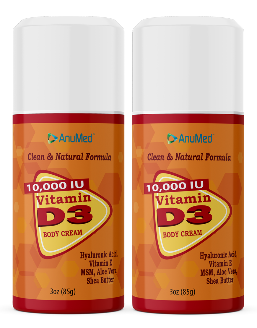 2 pack - 3oz Vitamin D3 Cream 10,000IU Body Cream - 20% OFF use code: vitaminDday20%