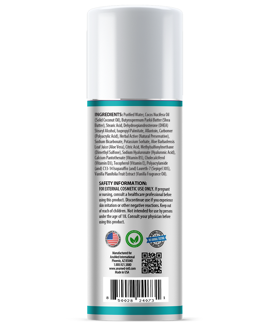 Natural Bioidentical ANU-dhea (Dehydroepiandrosterone) 20mg New Formula with Hyaluronic Acid + Vitamin E