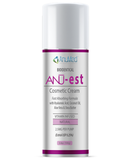 Natural Bio-identical ANU-est (Estriol) Body Cream 2.5mg New Formula with Hyaluronic Acid + Vitamin E