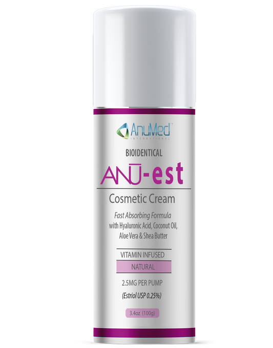 Natural Bio-identical ANU-est (Estriol) Body Cream 2.5mg New Formula with Hyaluronic Acid + Vitamin E