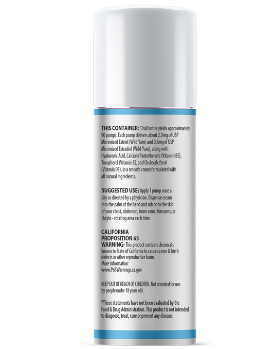 Natural Bio-identical ANU-estro 2.5mg Body Cream New Formula with Hyaluronic Acid + Vitamin E