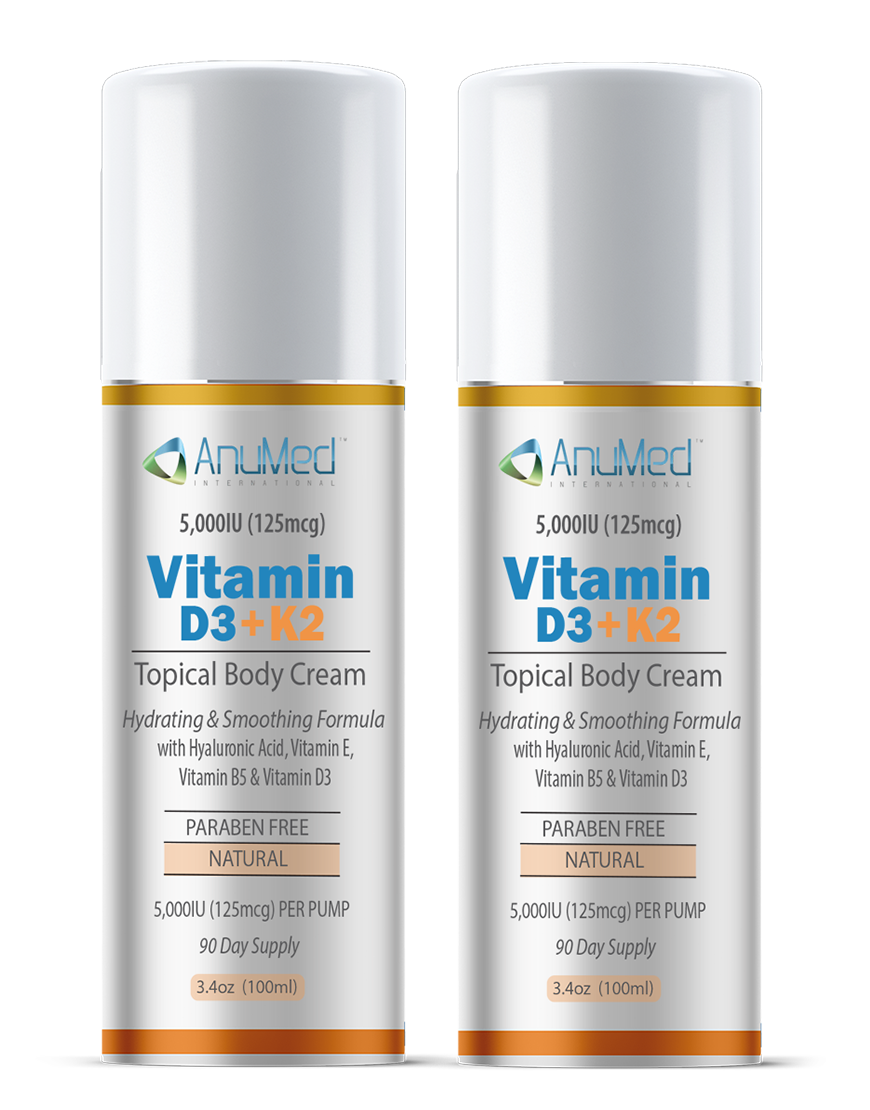 D3K2 5,000IU (125mcg) Cream 3oz  New Formula - 2 Pack - 20% OFF