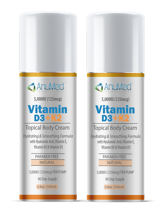 D3K2 5,000IU (125mcg) Cream 3oz  New Formula - 2 Pack - 20% OFF