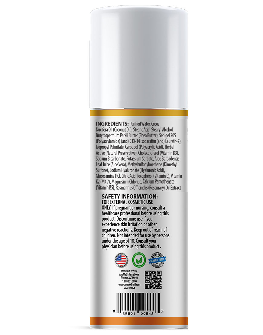 Vitamin D3+K2 5000 IU (125mcg) Cream New Formula with Hyaluronic Acid (New)