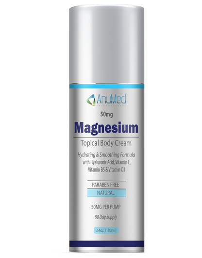 Magnesium 50mg Cream New Formula with Hyaluronic Acid, Vitmain E, Shea butter