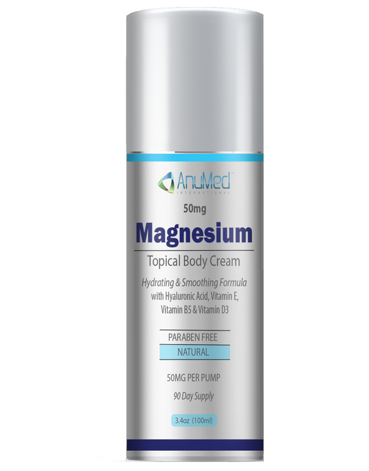 Magnesium 50mg Cream New Formula with Hyaluronic Acid, Vitmain E, Shea butter