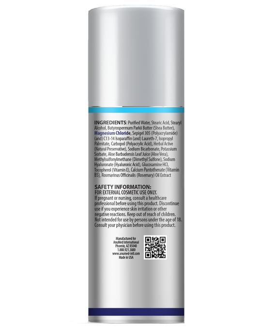 Magnesium 50mg Cream New Formula with Hyaluronic Acid, Vitmain E, Shea butter