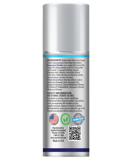 Magnesium 50mg Cream New Formula with Hyaluronic Acid, Vitmain E, Shea butter