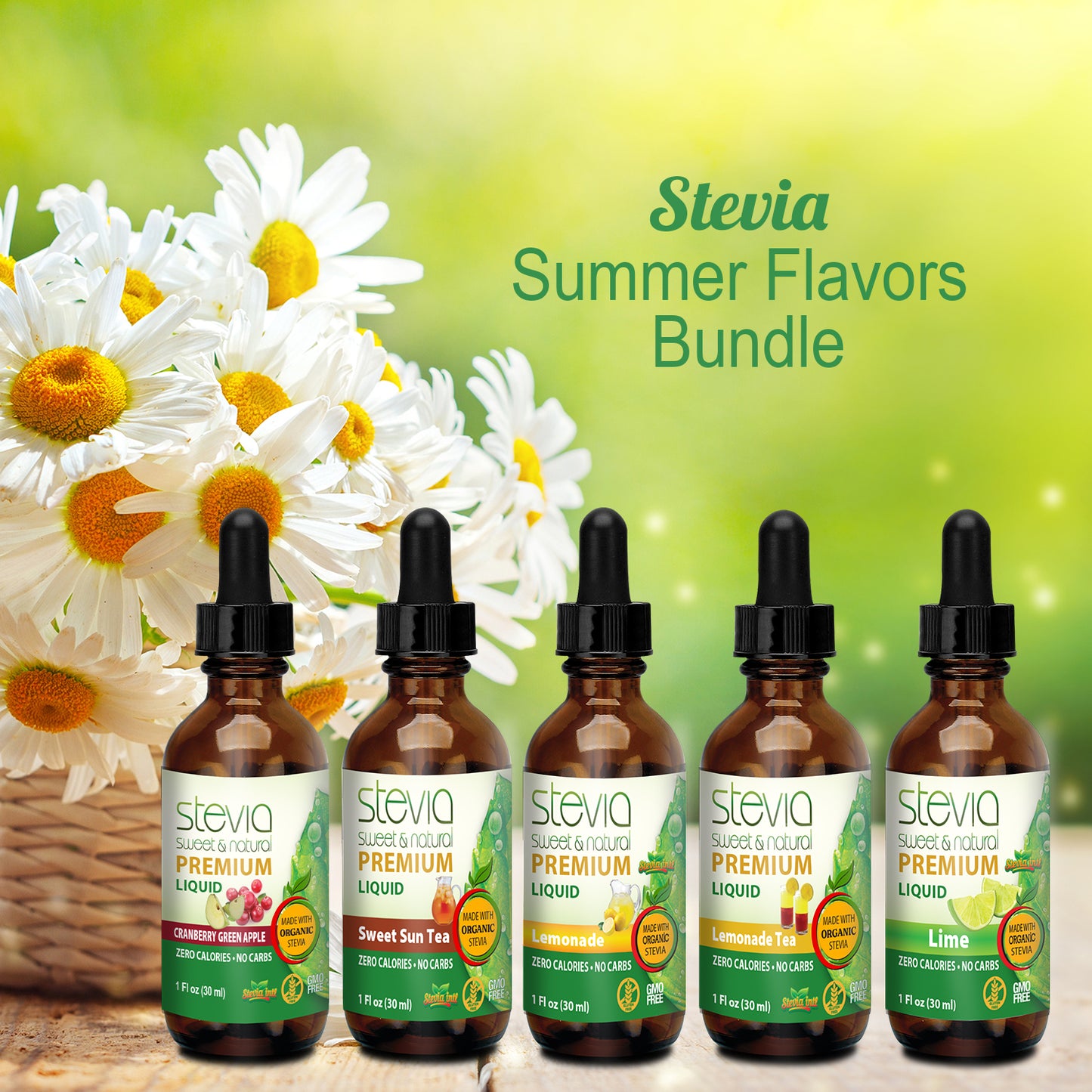 Stevia Summer Flavors - 5 Flavors Included 1oz