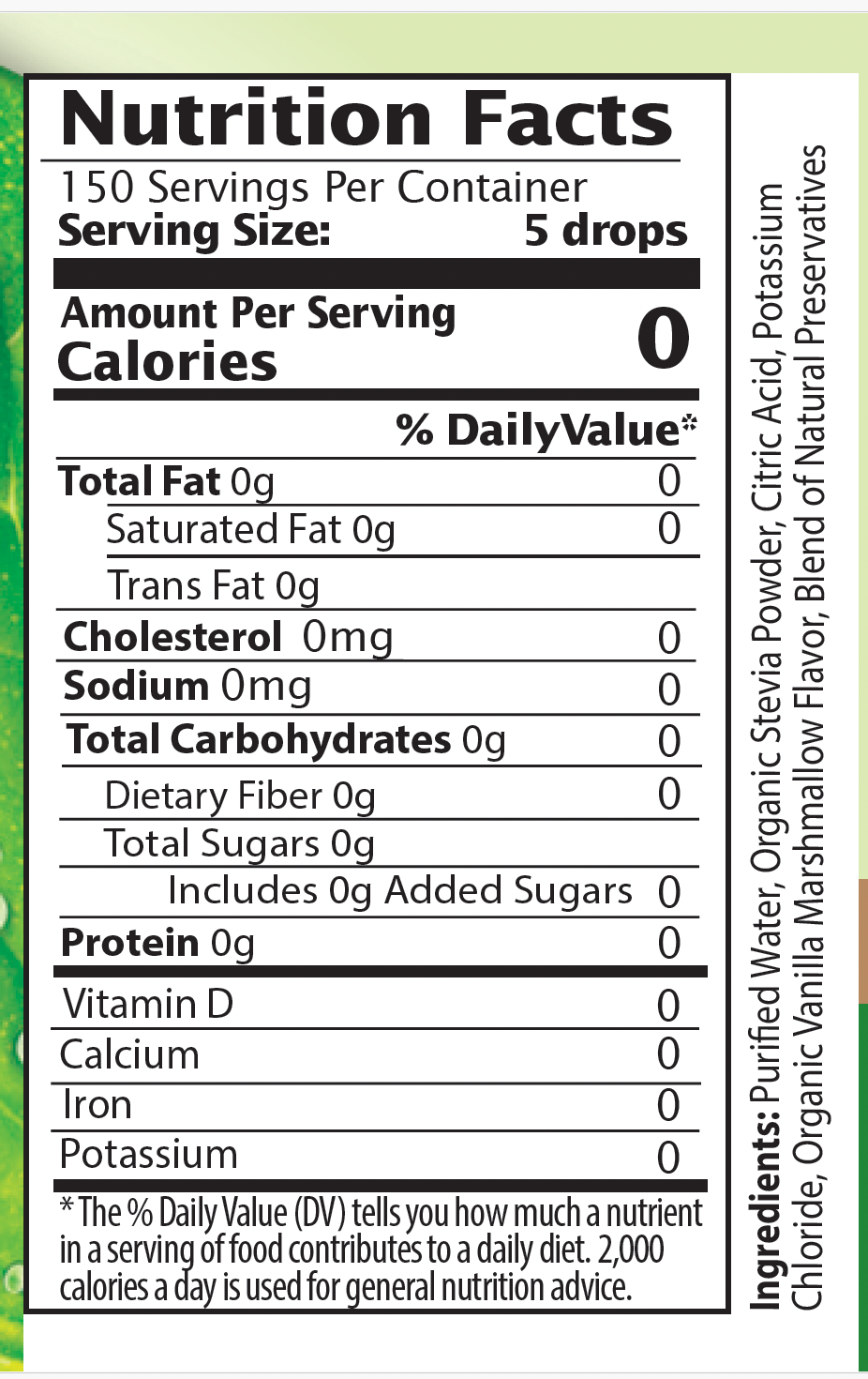 Vanilla Marshmallow Stevia  Liquid Drops