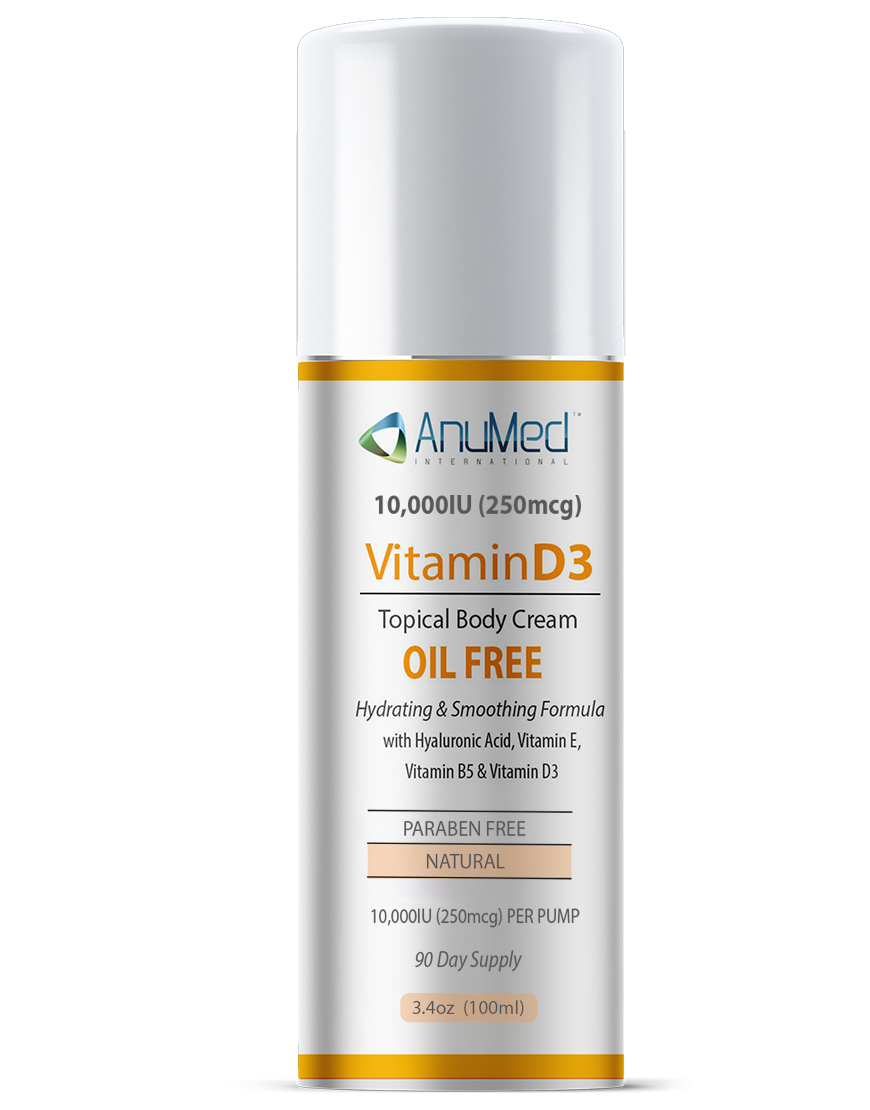 Vitamin D3 Cream 10,000IU (250mcg) - New Formula Oil Free (New) – AnuMed