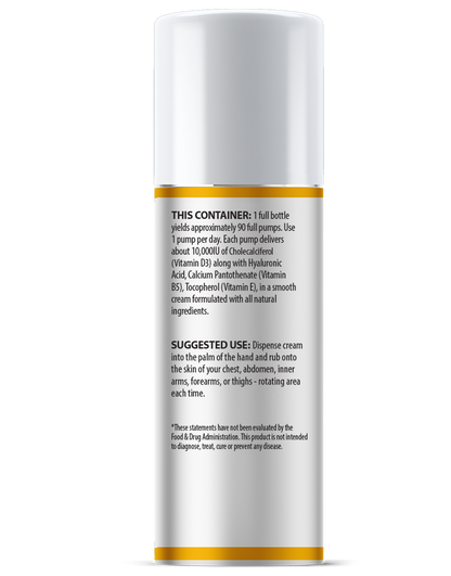 Vitamin D3 Cream 10,000IU (250mcg) - New Formula Oil Free  (New)