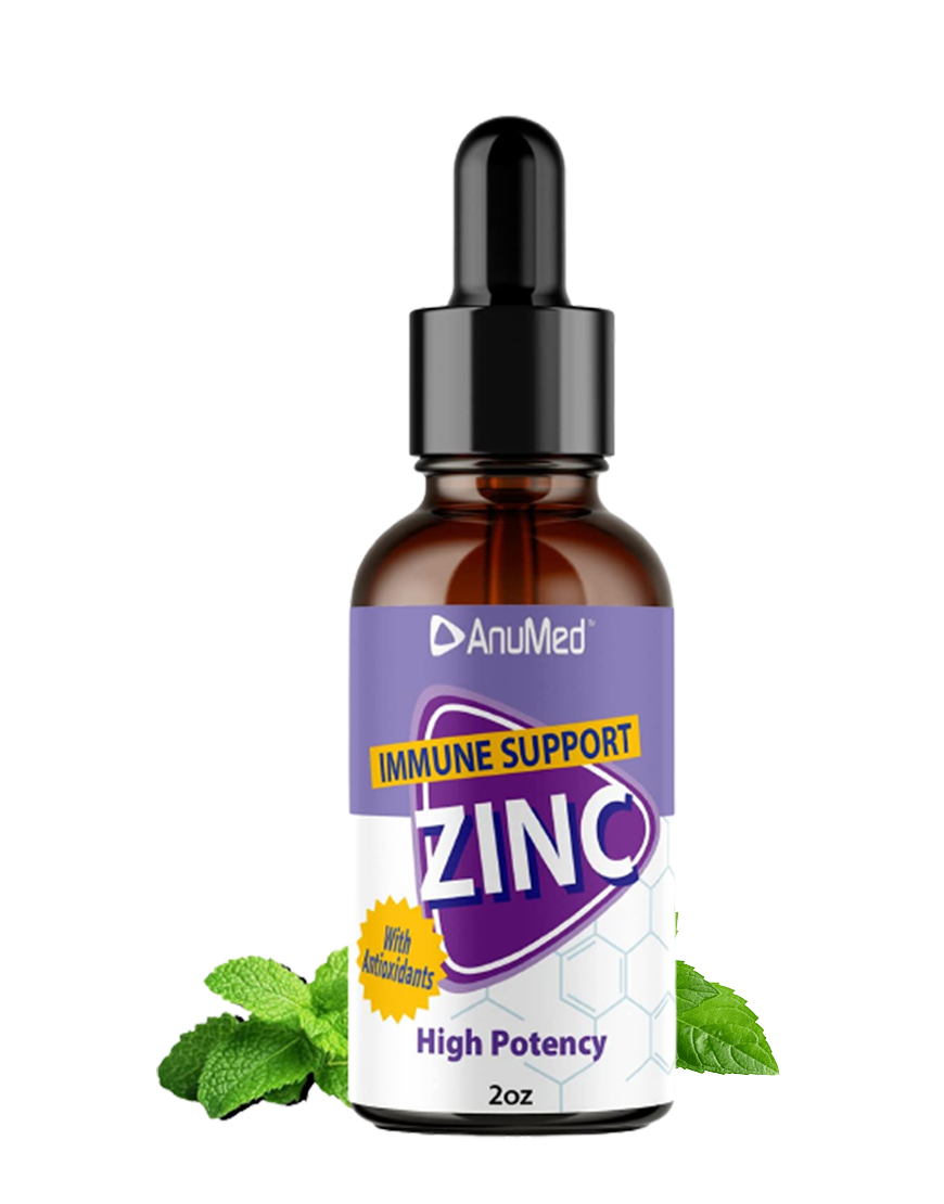 2oz Anumed Zinc Drops | Premium Quality | All Natural Liquid Extract | Maximum Immunity Booster | Tissue Growth | Superior Healing & Wound Recovery (2oz)