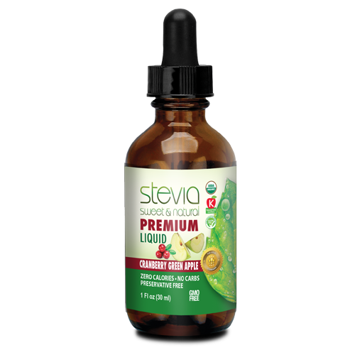 Cranberry Green Apple Stevia Liquid Drops - Zero Calories | Best All Natural Sugar Substitute