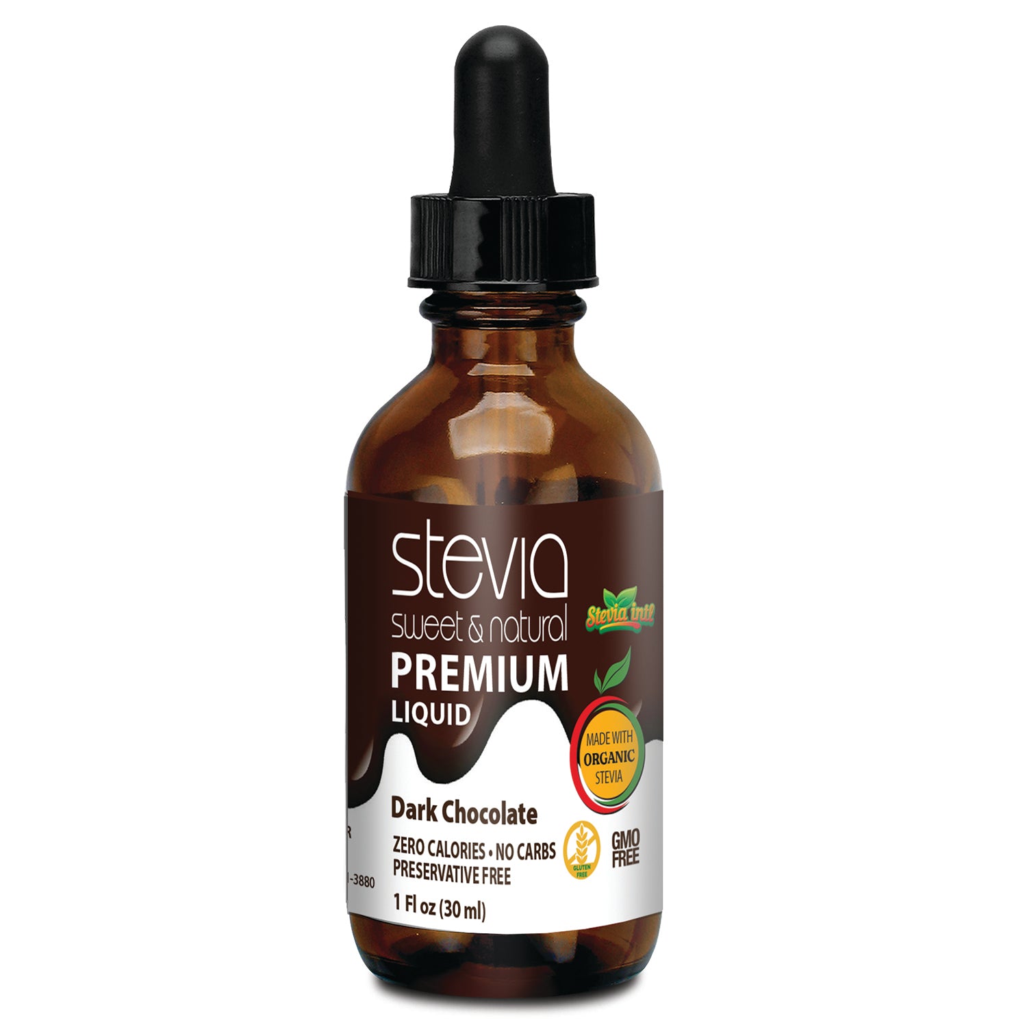 Dark Chocolate Premium Stevia Liquid Drops - Zero Calories | Best All Natural Sugar Substitute