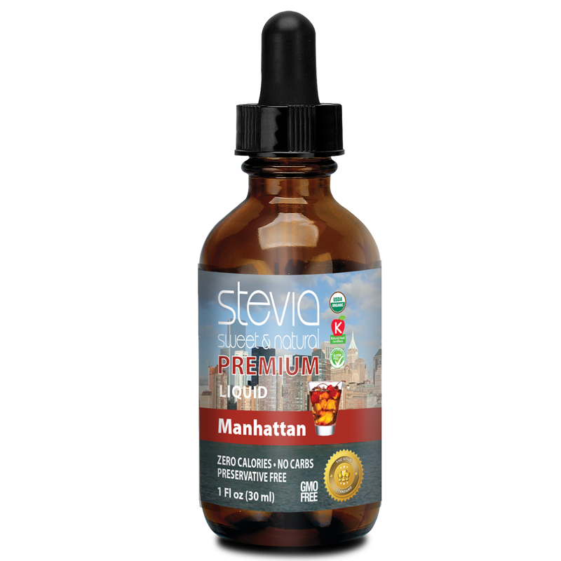 Manhattan Flavor Stevia Liquid Drops - Zero Calories | Best All Natural Sugar Substitute