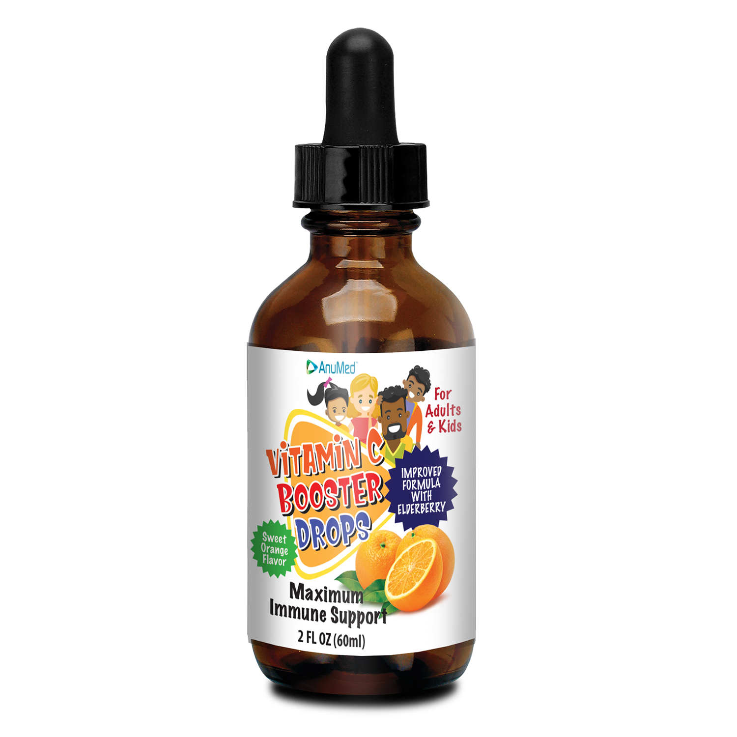 2oz Vitamin C Booster Drops - NEW Elderberry Formula | For Adults & Kids | Boosts Immune System | Supports Keeping Family Healthy in These Times |  Made In USA