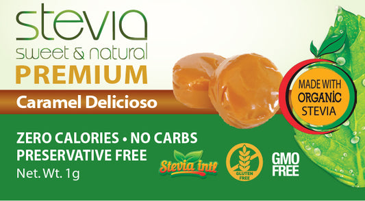 CARAMEL PREMIUM QUALITY STEVIA POWER - 40 PACKETS