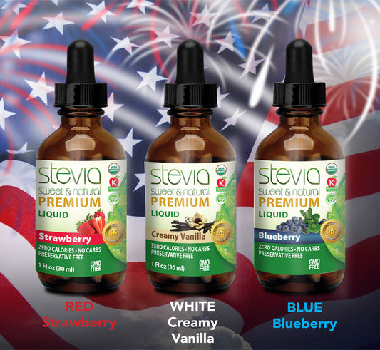 Strawberry, Creamy Vanilla & Blueberry Stevia 1oz  BUNDLE SPECIAL