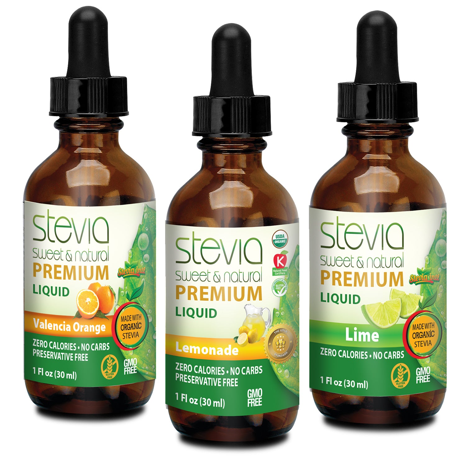 St Patrick's Day Stevia 3 Fruit Flavors Bundle - Zero Calories | All Natural Sugar Substitute
