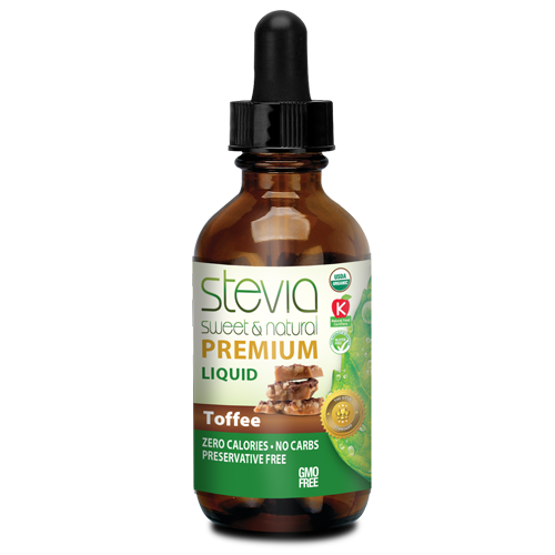 Toffee Flavor Stevia Liquid Drops - Zero Calories | Best All Natural Sugar Substitute